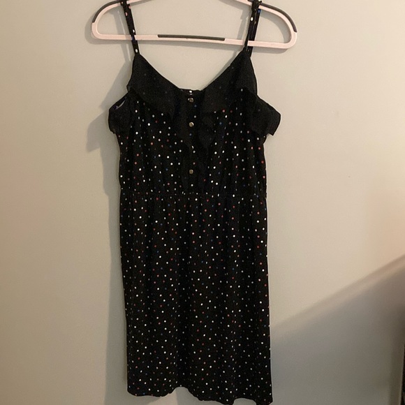 Elle women’s black multicolor polka dot dress - Picture 2 of 12